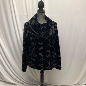 Yumi Kim Outerwear Black Faux Fur Coat Womens Size 8-10 Lined Comfy Classy
